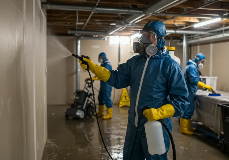 Basement Sanitization and Antimicrobial Treatment process in Capac, MI