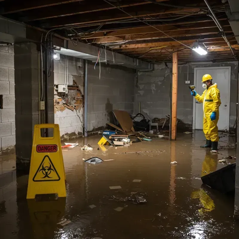 Flooded Basement Electrical Hazard in Capac, MI Property