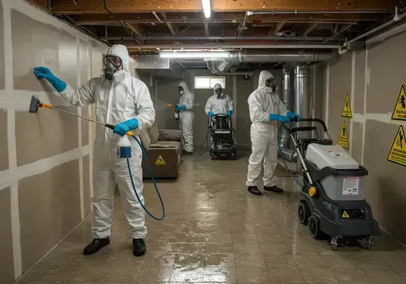 Basement Moisture Removal and Structural Drying process in Capac, MI